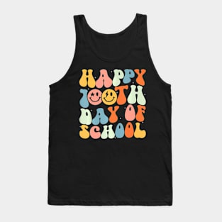 Retro Groovy 100 Days Happy 100Th Day Of School Teacher Kids Tank Top